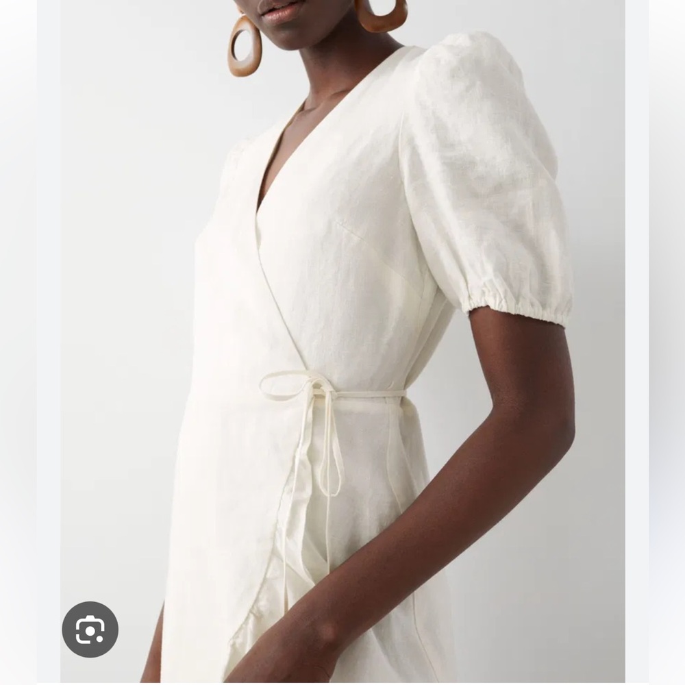 And other stories Linen Off-White Wrap Dress NEW WITH TAGS